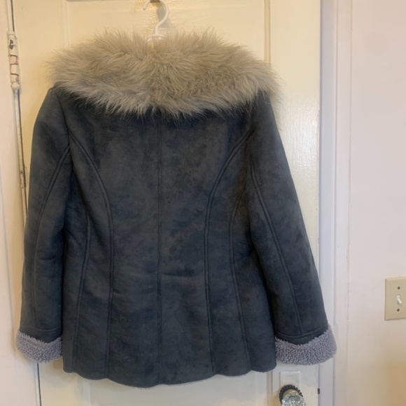 GUESS Motor Bike Faux Fur Jacket Fleece Lining sz Large Great Condition. - Picture 10 of 11